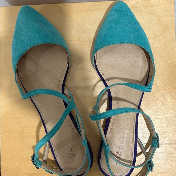 ZARA TRAFALUC turquoise flats - Picture 8 of 8